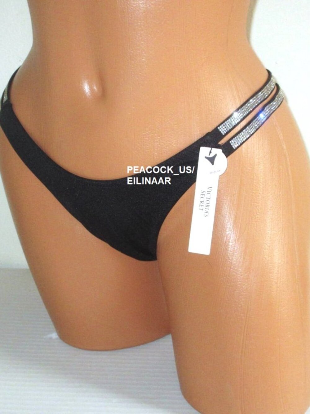 36DD/M VICTORIA SECRET Shine Strap Trim Push Up Top Bikini Set Brazilian Bottom - Picture 5 of 9